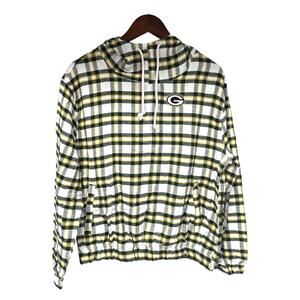 NFL Women's Concepts Flannel Long Sleeve Hoodie Top Green Bay Packers - Regular